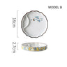 Dumpling plate sushi plate round square plate with soy sauce and vinegar partitioned snack plate ceramic plate for home use