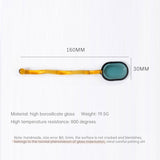 Colored Glass Bowl, Fruit Salad Bowl, Soup Bowl, Tableware, Household Heat-Resistant Transparent Rice Bowl, Spoon Set