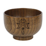 New Pentagram Wooden Bowl Three-Phase Moon Goddess Storage Bowl Wika WICCA Altar Ornament