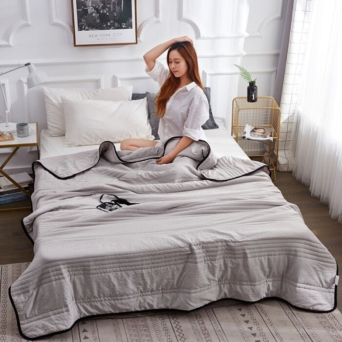 Summer Quilt Air Conditioning Quilt Solid Color Quilted Single and Double Quilt Vacuum Solid Color Summer Cool Quilt - Julia M LifeStyles