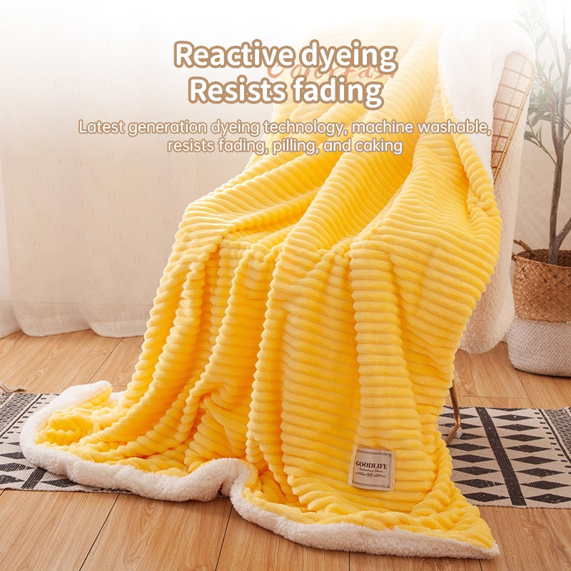 Double-Layer Polar Blanket – Thick Warm Soft Fleece for Cozy Comfort