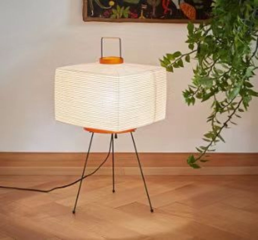 Japanese retro rice paper table lamp style wabi sabi style ins cross-border high-end atmosphere bedside table lamp Julia M Home & Kitchen