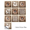 Mosaic 10-Piece Imitation Ceramic Tile Stickers Set for Home Decoration