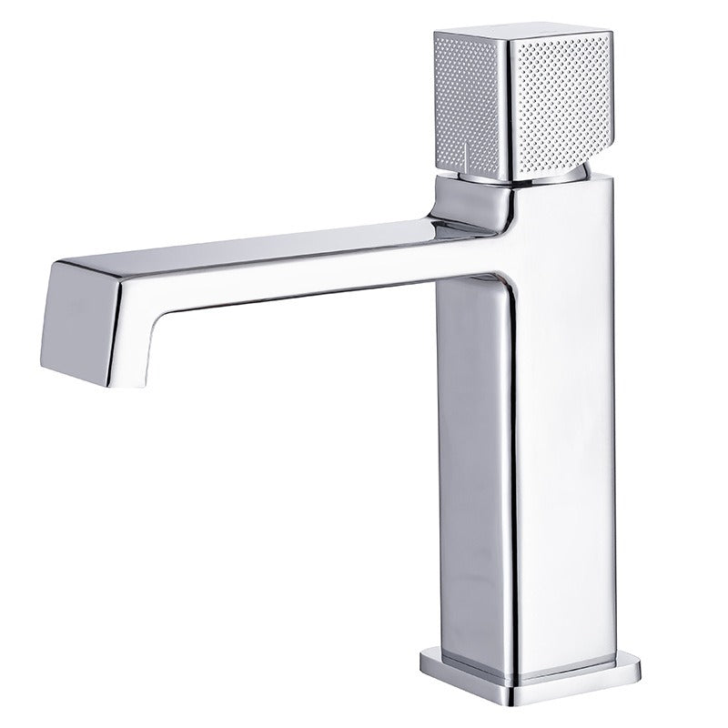 Black square single hole cold and hot countertop basin sink chrome faucet Julia M Home & Kitchen