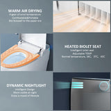 Smart Toilet with Heating, Portable Toilet with Automatic Opening and Closing, 1.28GPF Water Tank Free Toilet, White