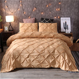 Luxury White Pinch Pleat Duvet Cover Set for Twin/Queen/King