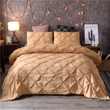 Luxury White Pinch Pleat Duvet Cover Set for Twin/Queen/King eprolo