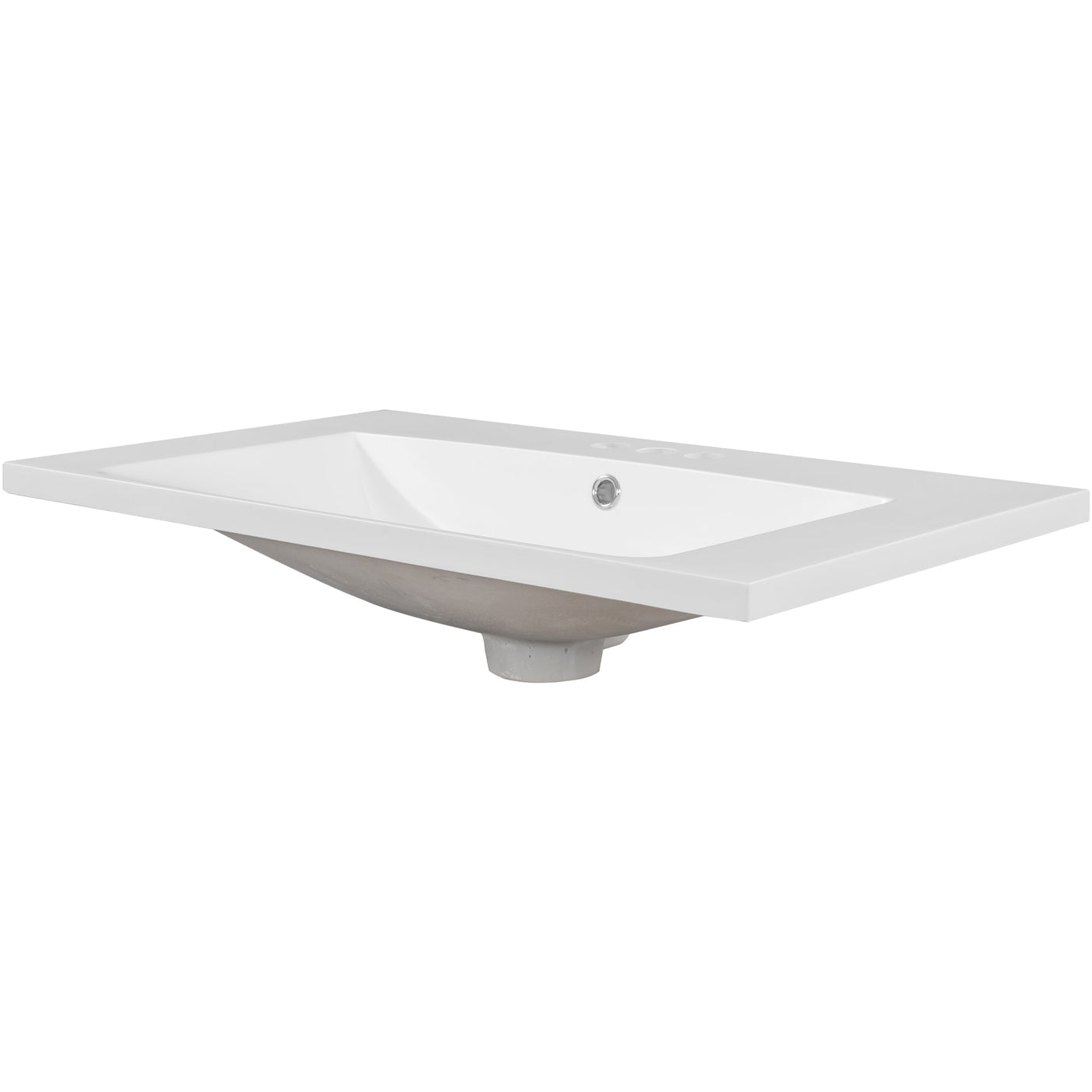 30" Single Bathroom Vanity Top with White Basin  3-Faucet Holes  Ceramic White Julia M Home & Kitchen