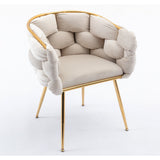 Luxury modern simple leisure velvet single sofa chair bedroom manicure table back chair beige Julia M Home & Kitchen