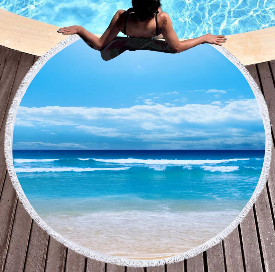 Round landscape Beach towel home textile Beach Towel Tapestry Blanket - Julia M LifeStyles