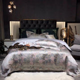 Luxury Retro Style Black Gold Jacquard Cotton Bed Set