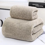 Wide Stripe Dark Stripe Coral Velvet Printing Towels Suit