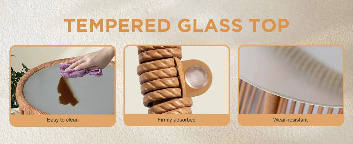 3 Piece Outdoor Wicker Furniture Bistro Set, Rattan Chairs Conversation Sets Porch Furniture - Julia M LifeStyles