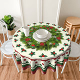Christmas circular tablecloth home decoration indoor and outdoor desktop decoration cloth Julia M Home & Kitchen