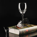 Vintage Brushed Red Wine Glass - Elegant European Crystal Luxury