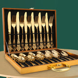 410 Royal Court European Stainless Steel 24-Piece Tableware Set in Wooden Box