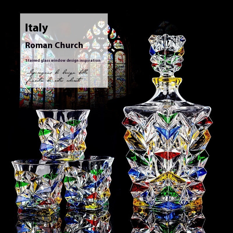 Painted Crystal Glass Liquor Glass Set - High-grade Wine Set