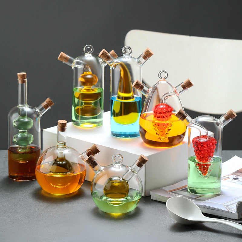 Kitchen Storage Sealed Bottles, Double-layer 2-in-1 Glass Bottles, Oil, Vinegar, Sauce, Seasoning Bottles, Kitchen Tools Julia M Home & Kitchen