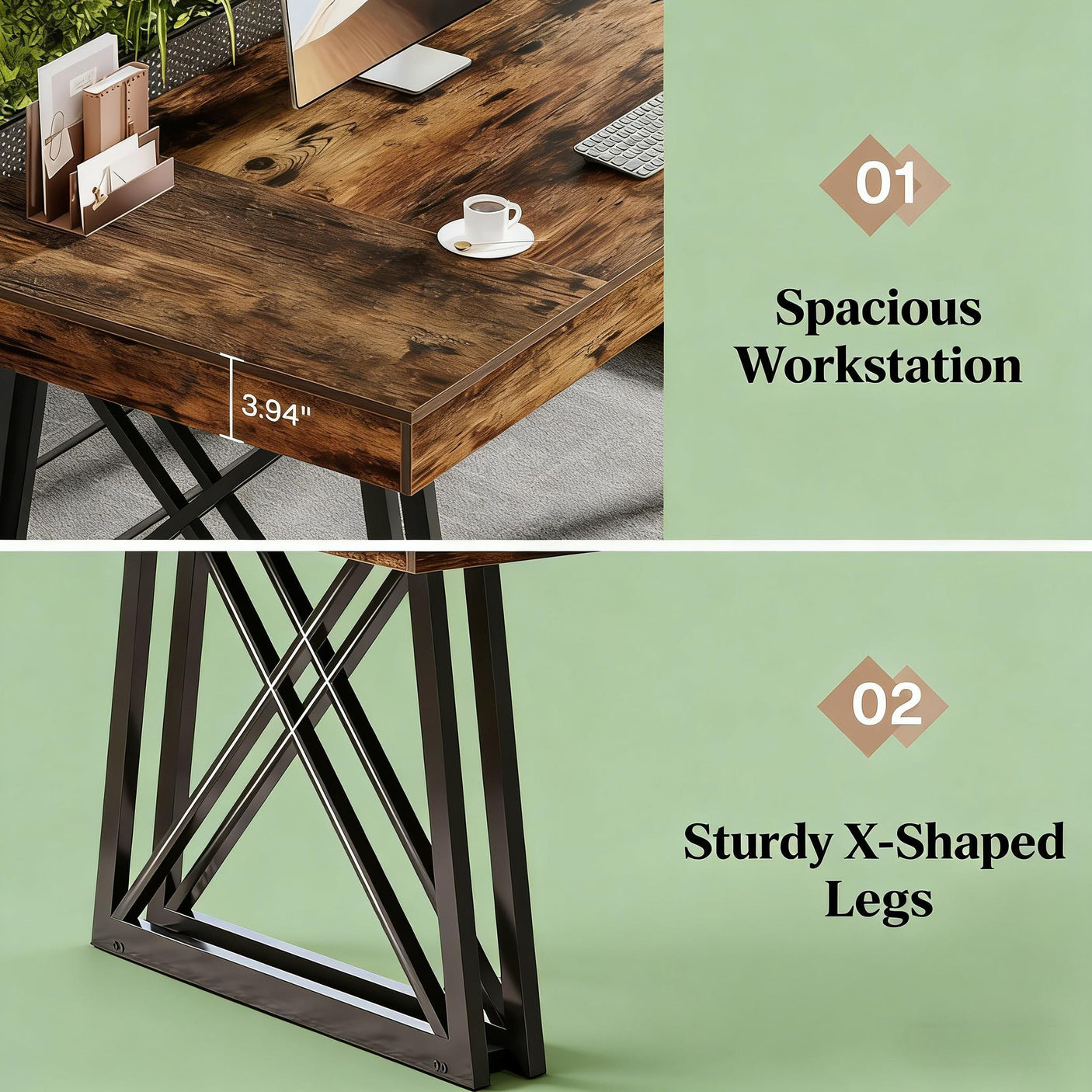 Vintage Executive Desk - Versatile Office & Computer Table