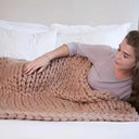 Cloudweave Chunky Knit Throw Blanket, Oversized Cozy Texture