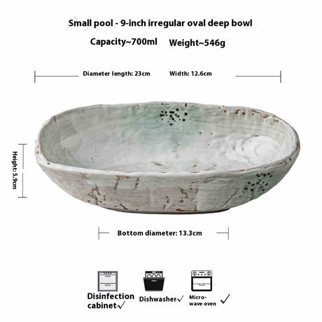 Individual Porcelain Vintage Distressed Salad Bowl
