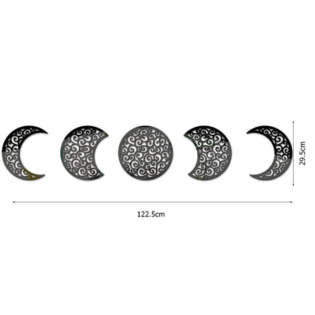 European Style 3D Stereoscopic Moon Phase Acrylic Mirror Wall Sticker