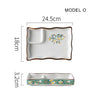 Dumpling plate sushi plate round square plate with soy sauce and vinegar partitioned snack plate ceramic plate for home use