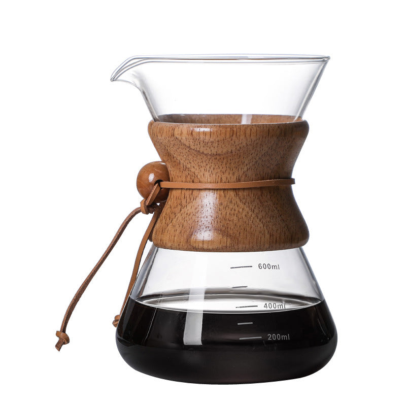 Minimalist High Borosilicate Glass Hand Brewed Coffee Pot