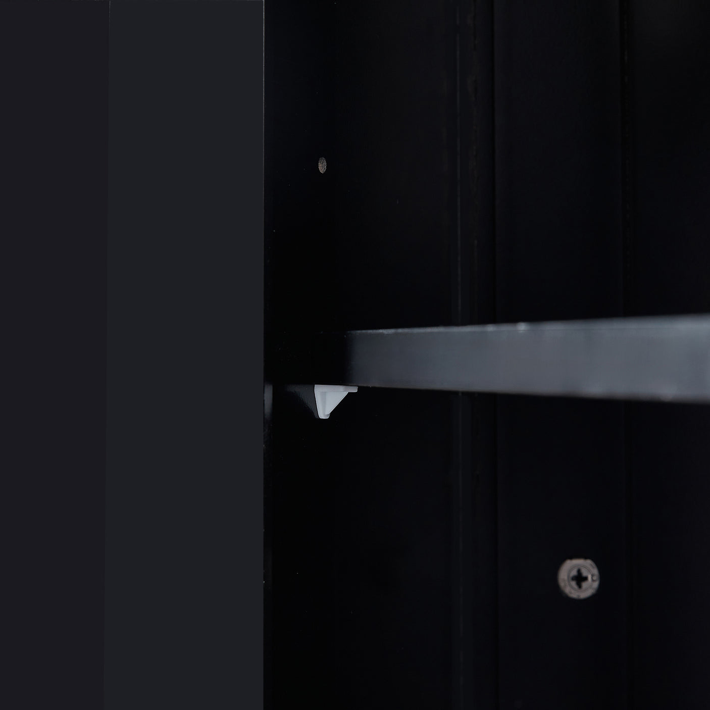 Black Bathroom Cabinet Triangle Corner Storage Cabinet with Adjustable Shelf Modern Style MDF Board - Julia M LifeStyles