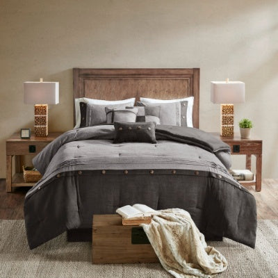 Madison Park Boone 7-Piece Faux Suede Comforter Set – King/California King