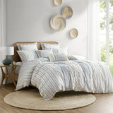 Imani Full/Queen Cotton Printed Duvet Cover Set With Chenille