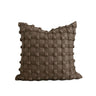 Light-luxury Brown-toned Piping Cushion Patchwork Lumbar Pillowcase