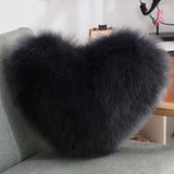 Heart-Shaped Long Plush Fluffy Cushion Cover - Julia M LifeStyles