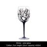 Hand-painted crystal glass wine goblet featuring four seasons design on premium crystal