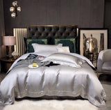 Luxury Retro Style Black Gold Jacquard Cotton Bed Set