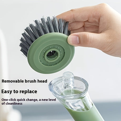 Extended Handle Ergonomic Dishwashing Brush with Soap Dispenser, Replaceable Head for Easy Cleaning of Pots, Pans & Sinks - Essential Kitchen Tool Julia M LifeStyles