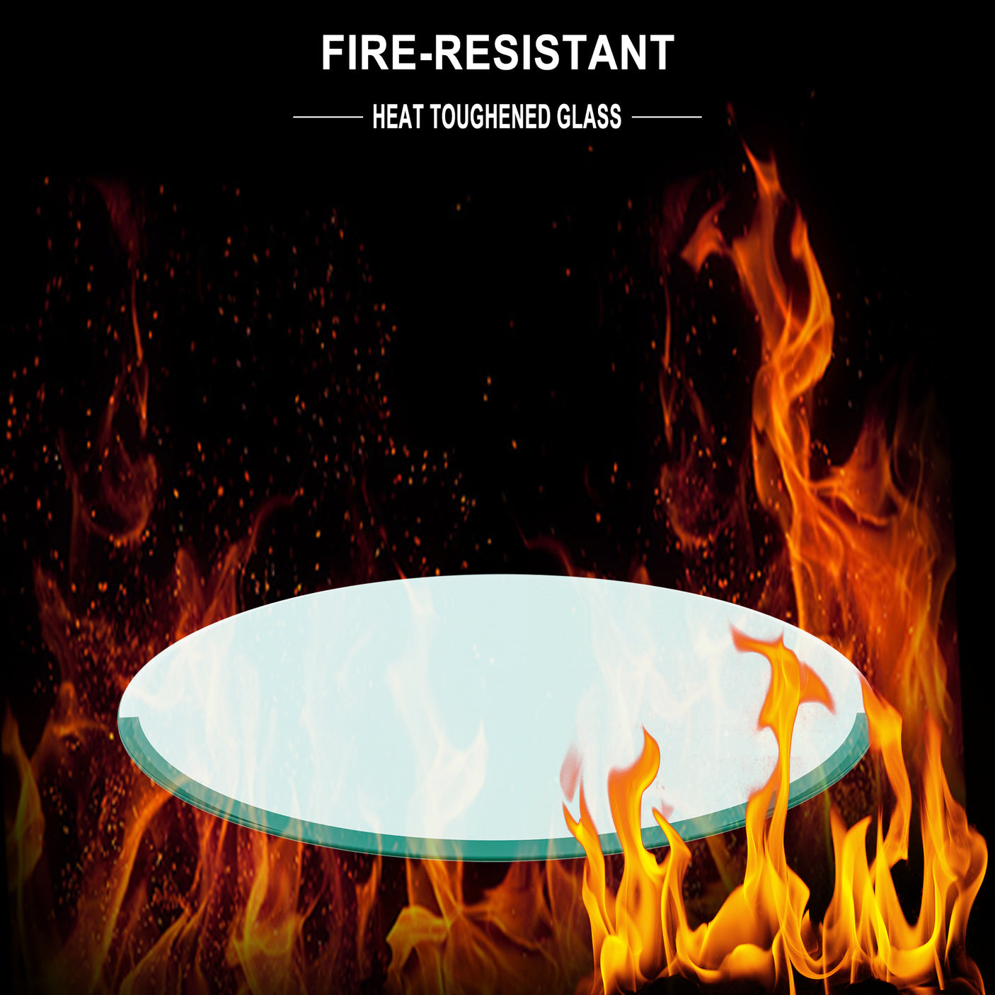 36" Inch Round Tempered Glass Table Top Clear Glass 1/4" Inch Thick Flat Polished Edge - Julia M LifeStyles
