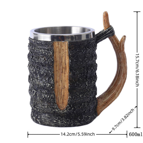 Original Tree Branch Mug - Rustic Log Design Beer Cup