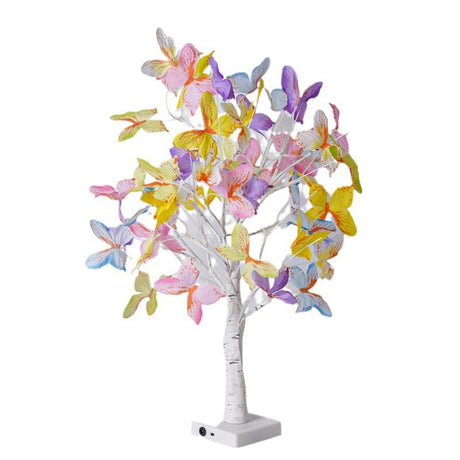 Fashion Colorful LED Rose Flower Tree Table Lamp For Holiday Party Wedding Xmas Gift Hotel Room Decor Night Light