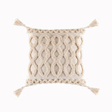 Tassels Cushion Cover 45x45cm Beige White Pillow Covers Decorative Pillow Case Square Home Boho Decor Macrame Pillowcase