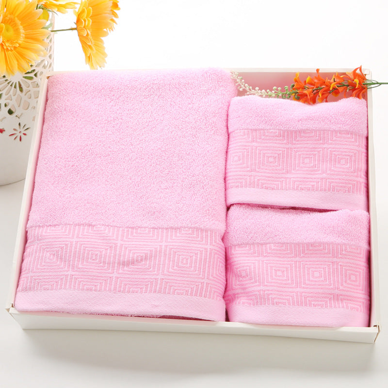 Pure Cotton Luxury Three-Piece Towel Set – Soft, Thick, Elegant