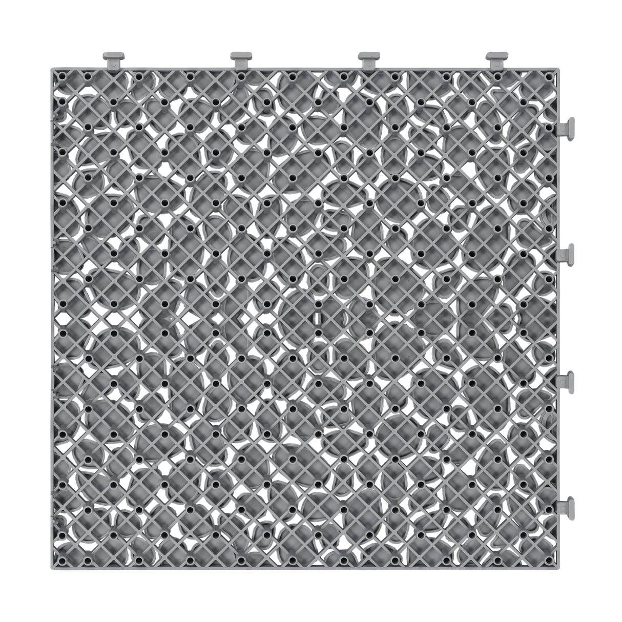 12 x 12 inch gray interlocking deck tiles, plastic waterproof pebble pattern, pack of 12 pieces