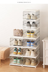 Transparent Foldable Shoe Storage Box - Dustproof & Space-saving Design - Julia M LifeStyles