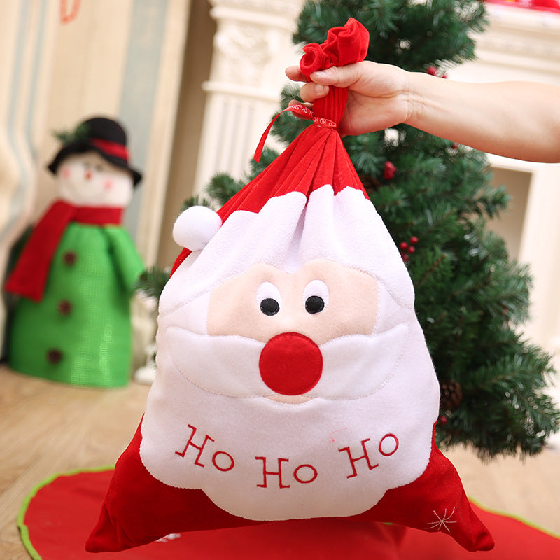 Christmas gold velvet embroidered gift bag, large Santa Claus gift bag, Santa Claus gift bag Julia M Home & Kitchen