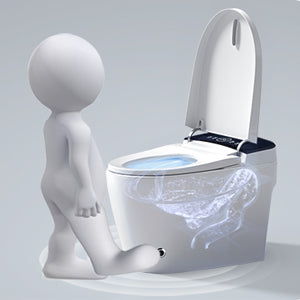 Smart Toilet with Heating, Portable Toilet with Automatic Opening and Closing, 1.28GPF Water Tank Free Toilet, White