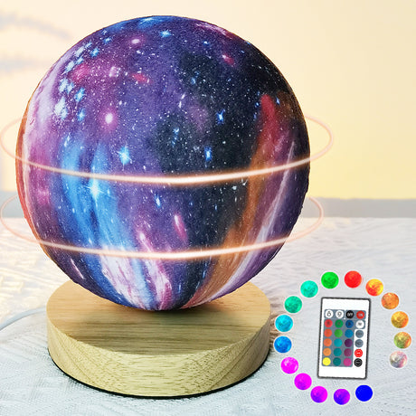 Rotating Moon Lamp Intelligent Voice Moon Lamp New Planet Lamp Bedroom Bedside Table Lamp Suspension