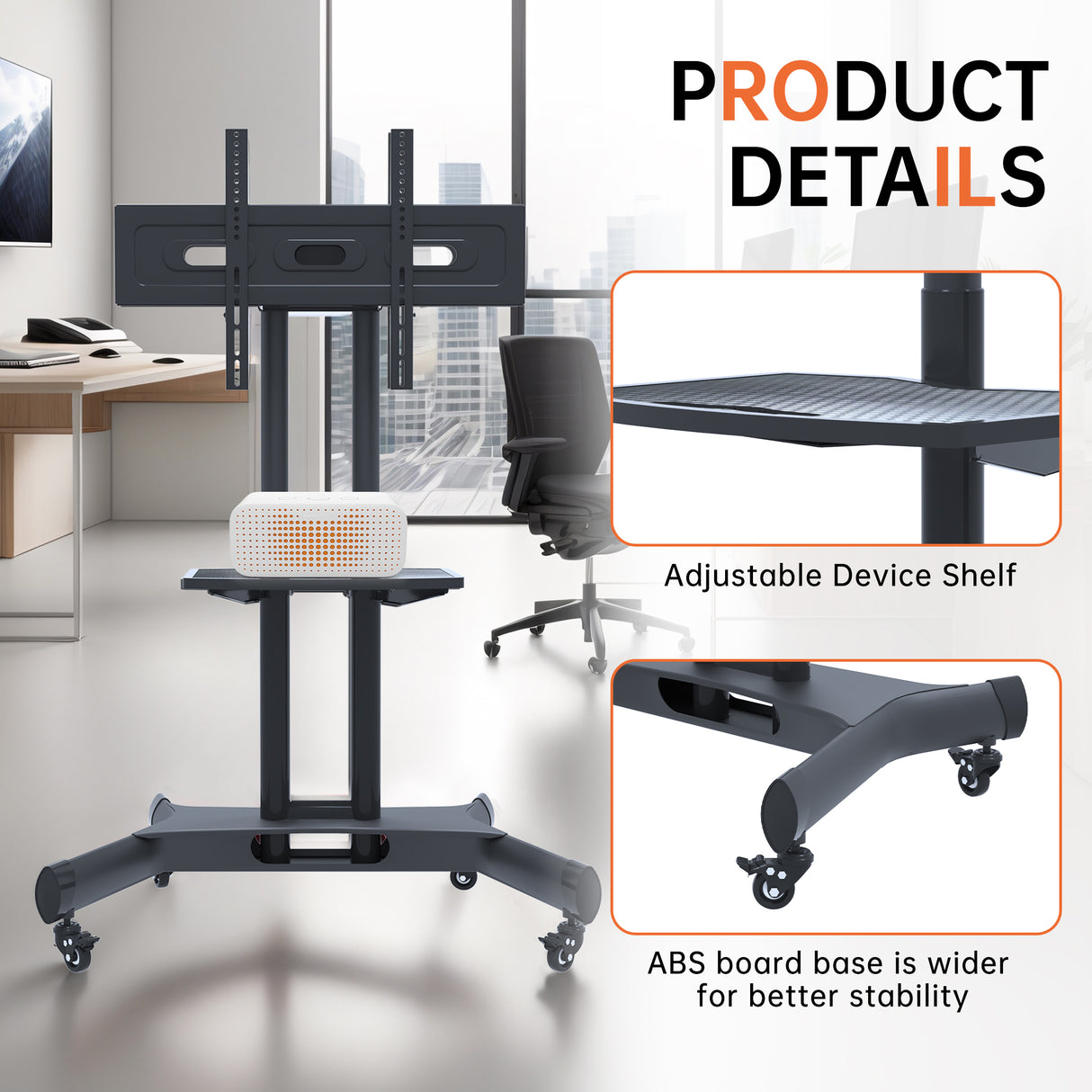 Universal Rotating TV Stand, Suitable for 32-80 inch TVs, Tiltable Desktop TV Stand, Maximum VESA 600x400mm (Black)