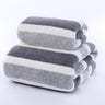 Wide Stripe Dark Stripe Coral Velvet Printing Towels Suit