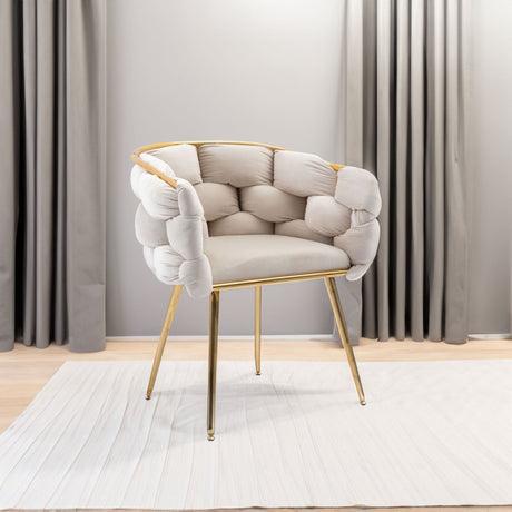 Luxury modern simple leisure velvet single sofa chair bedroom manicure table back chair beige Julia M Home & Kitchen