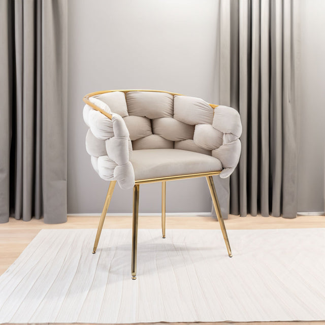 Luxury modern simple leisure velvet single sofa chair bedroom manicure table back chair beige Julia M Home & Kitchen